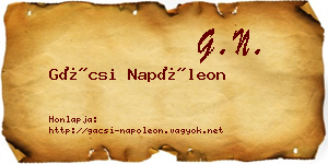 Gácsi Napóleon névjegykártya